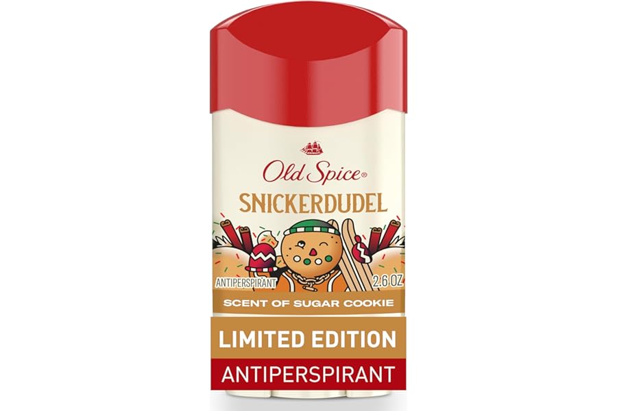 Old Spice Antiperspirant & Deodorant for Men, Holidudes Limited Edition, 24/7 Sweat Protection, Stocking Stuffer, Snickerdudel Sugar Cookie Scent, 2.6 oz