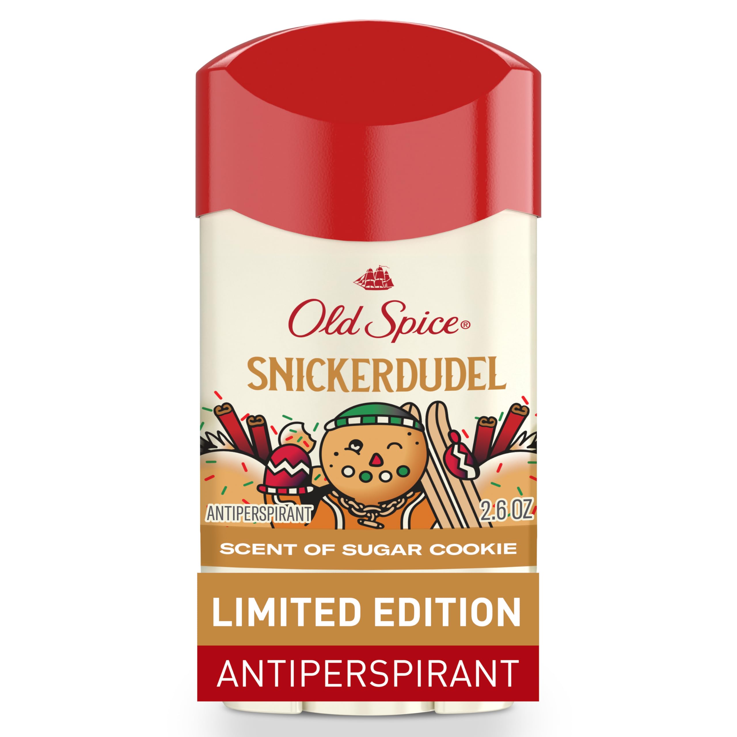 Photo 1 of Old Spice Antiperspirant & Deodorant for Men, Holidudes Limited Edition, 24/7 Sweat Protection, Stocking Stuffer, Snickerdudel Sugar Cookie Scent, 2.6 oz