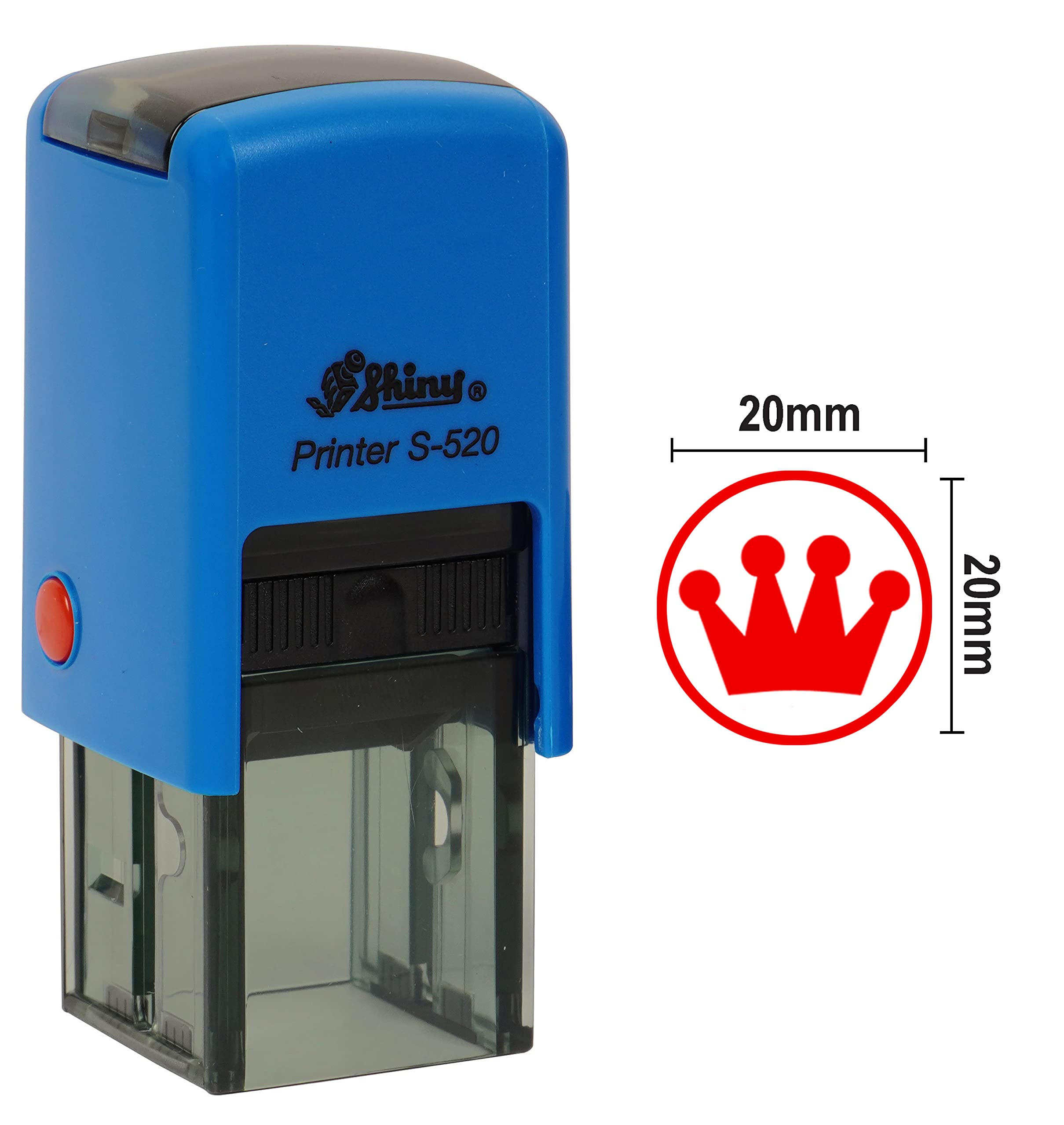 Printtoo Crown Design Round Self Inking Kids Teacher Stamp Personalized Custom Shiny 20mm Rubber Mini Stamp