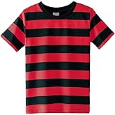 Spring&Gege Boys Short Sleeve Striped Cotton Crew Neck T-Shirt