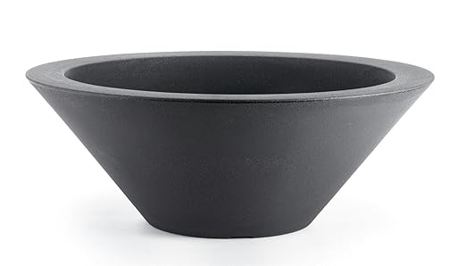 Große Schale aus Kunststoff zum Bepflanzen - Ø 100cm / Höhe 37cm - Anthrazit - Frostsicher - Pflanzschale / Gartengefäß