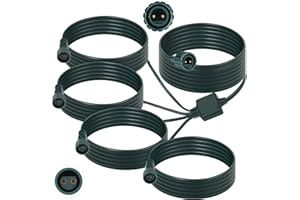 Kanayu 2 Pin Splitter Connector for Christmas Lights 72-Inch Extension Cords for String Lights Inflatable Decorations Green Outdoor Extension Cable Waterproof Splitter Cords(1 to 4)