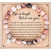 Kivosliviz Healing Bracelet for Women Health Anxiety Get Well Soon Gifts Breast Cancer Support Bracelets