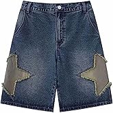 Gecagal Unisex Denim Shorts Baggy Jorts Y2K Streetwear Fashion Jorts Casual Loose Grunge Harajuku Jeans Shorts