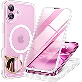 Miracase Magnetic for iPhone 16 Plus Case Full-Body Phone with Built-in Glass Screen Protector, [Compatible with MagSafe] Military Drop Proof 16 Plus Cover Bumper 6.7 inch, Matte Clear