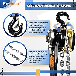 FITHOIST 1 Ton Chain Hoist 2200LBS Capacity 10Ft