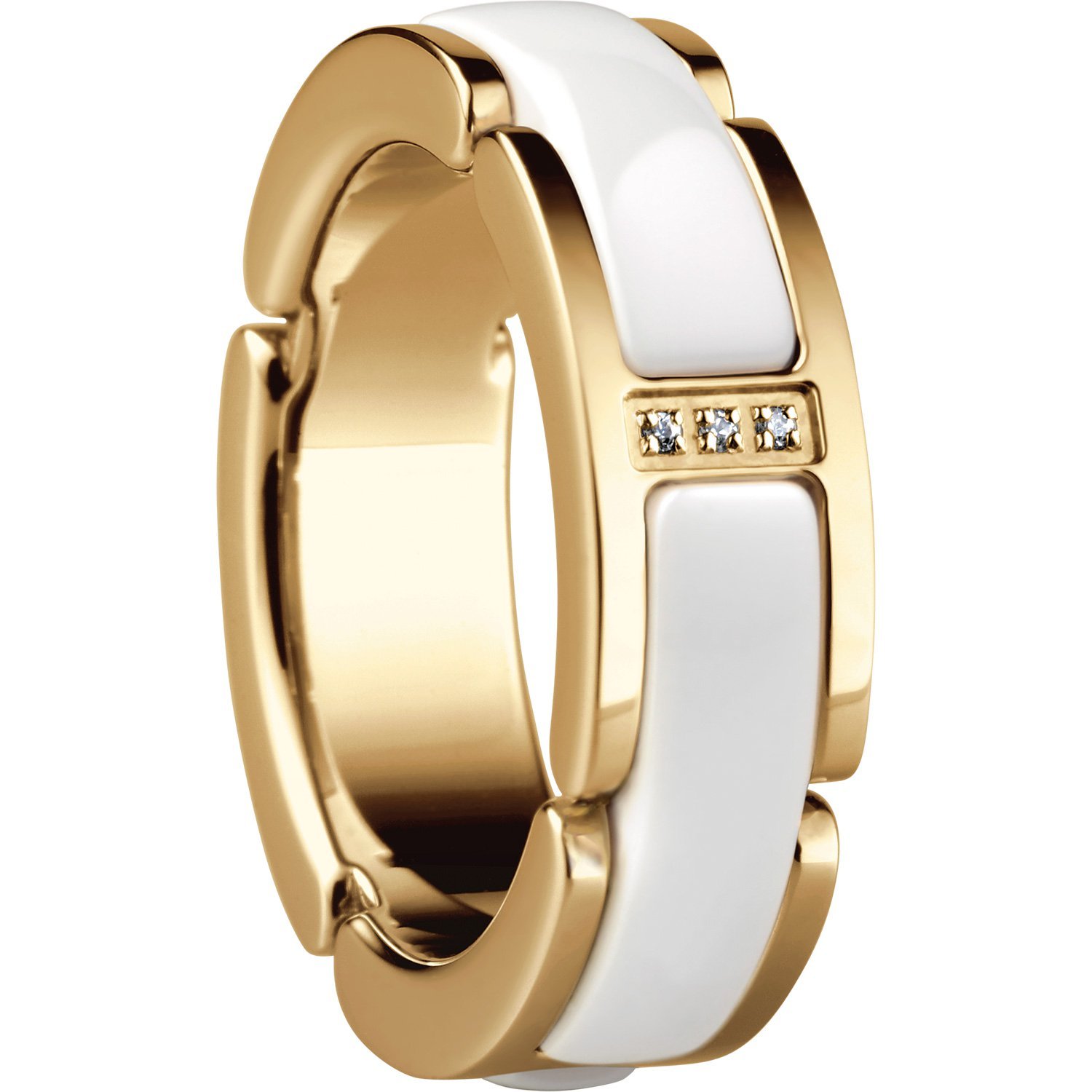 BERING Time 502-25-65 Link Collection Outer Ring Stainless Steel Ceramic Plated/Polished Gold UK Size P