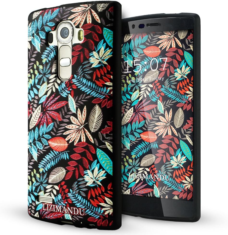 Lg G4 Case,Lizimandu Soft TPU Textured Pattern Case for Lg G4(Maple Leaves)