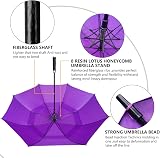 ACEIken Golf Umbrella 68 Inch Windproof Double Canopy Automatic Purple view 4