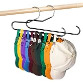 Lomrsiul Hat Storage Organizer for Baseball Caps Hat Rack Black 2 Pack | Holds 20 Hats, PVC Coated, Non Slip, Full Visibility, Easy Access, Keep Caps Wrinkle-Free, Space Saving Hat Hanger Storage