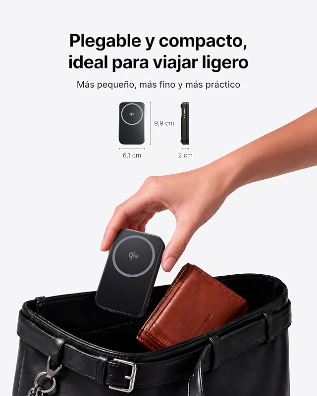 Cargador Inalámbrico 3 en 1, 15W Certificado Qi2 Cargador de Rápida