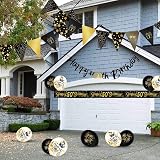 Yontree 14-Piece 50th Birthday Decoration Kit Gold Black Banner Balloons view 6