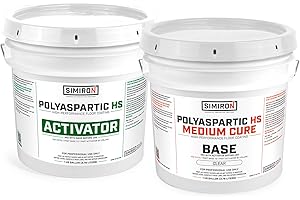 Simiron Polyaspartic High Solids Topcoat Coating System - 2 Gallon Kit - Clear Coating Gloss Finish - Easy-to-Use 1:1 Mix Ratio - Protection to Adhesion, UV, Abrasion, & Scratches (Medium Cure)