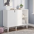 Panana Kitchen Buffet Cabinet Storage Sideboard with 2 Doors 2 Shelves, White, 41.8" L x 15" W x 32.5" H