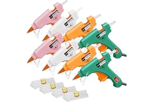 LACOCCINCT Hot Glue Gun Kit with 40 Glue Sticks and Anti-Scalding Nozzles, 8 Pack Fast Preheating Mini Hot Melt Gun Set for Crafts, DIY Arts, Class Projects, School, Home Repairs - Multicolors
