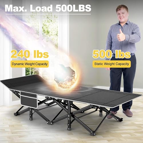 Slsy Folding Camping Cots For Adults, Portable Folding Cot Folding Bed With Mattress Heavy Duty Sleeping Cots With Carry Bag