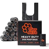 Tuff Pets Dog Poop Bags Rolls with Handles, Extra Thick Poop Bags for Dogs | 16 Rolls of Heavy Duty Doggie Poop Bags, Fits Any Standard Dispenser