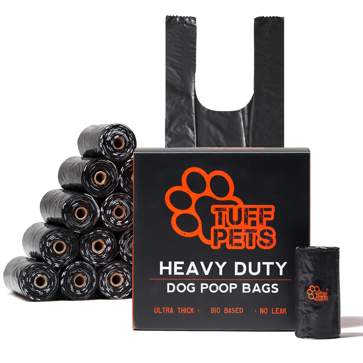 Photo 1 of Tuff Pets Heavy Duty Dog Poop Bag With Handles - 16 Rolls of Pet Waste Bags - Fits in any Dogs Poo Bag Dispenser or Holder - Thick Dog Poop Bags