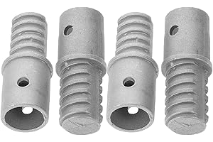 WEKADRIN 4pcs 19mm Metal Threaded Tip Replacement for Broom Handle Extension Pole Adapter Compatible
