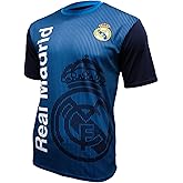 Icon Sports Men Compatible with Real Madrid Sublimation Logo Poly Soccer T-Shirt - Navy