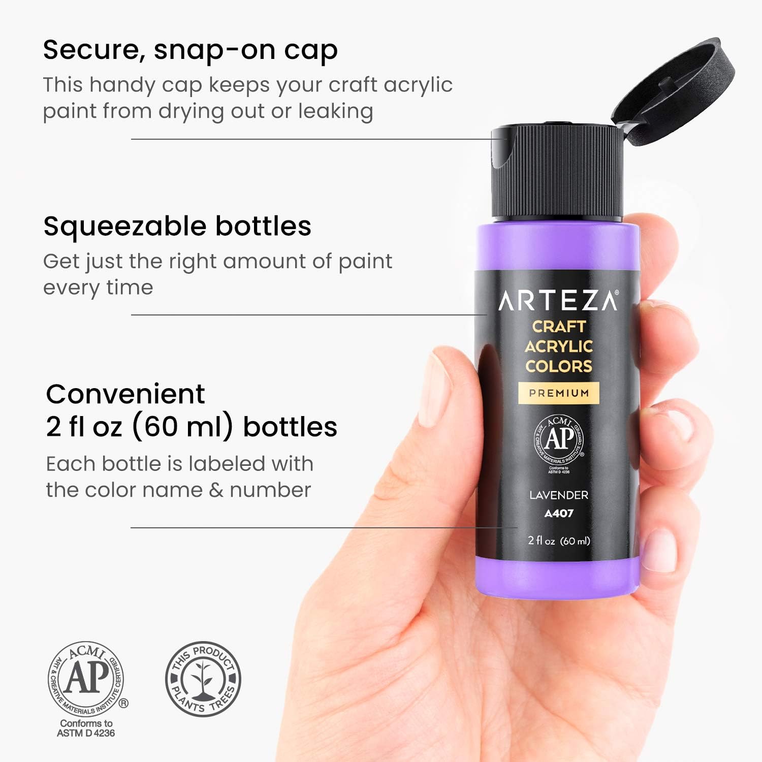 Arteza Craft Acrylic Paint, Set of 20 Vintage Tones, 2.02-oz/60 ml Bottles, Water-Based, Matte Finish, Matte Acrylic Paint Set for Art & DIY Outdoor Projects on Glass, Wood, Ceramics, Fabrics, Paper & Canvas: Home Improvement