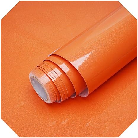 Amazon Co Jp 1メートル 2メートル現代のリビングルームの家具デスクトップ防水大理石の壁紙ビニール自己接着接触紙無地家の装飾 光沢のあるオレンジ 40センチメートル 2メートル ホーム キッチン