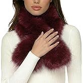 Clorallinvey Fur Collar Scarf for Women Neck Warmer Scarf Fluffy Fur Scarves Thanksgiving Christmas Gifts for women