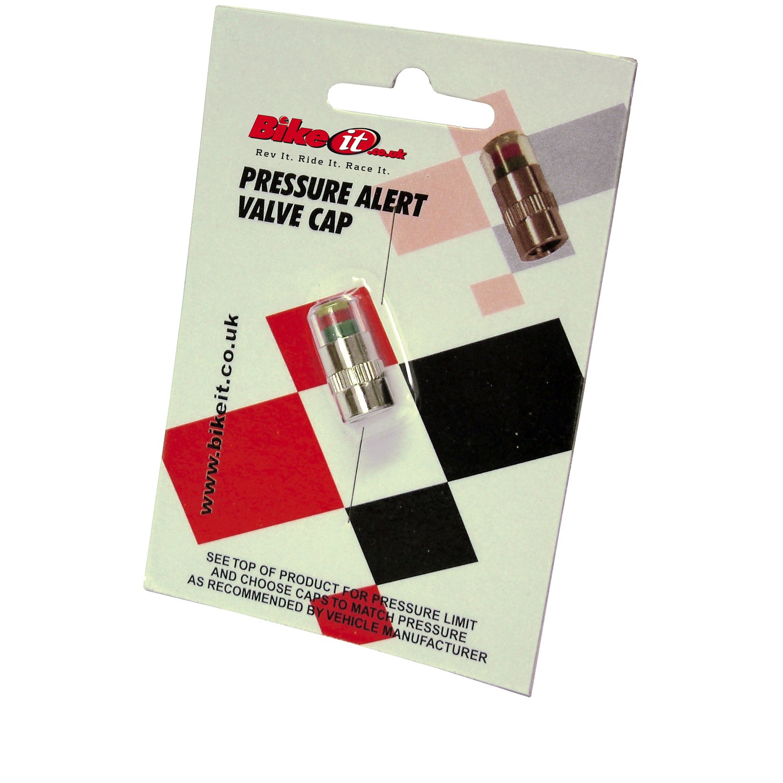 Bike It Pressure Alert Valve Cap 32-34 Psi Range 30 Psi Limit