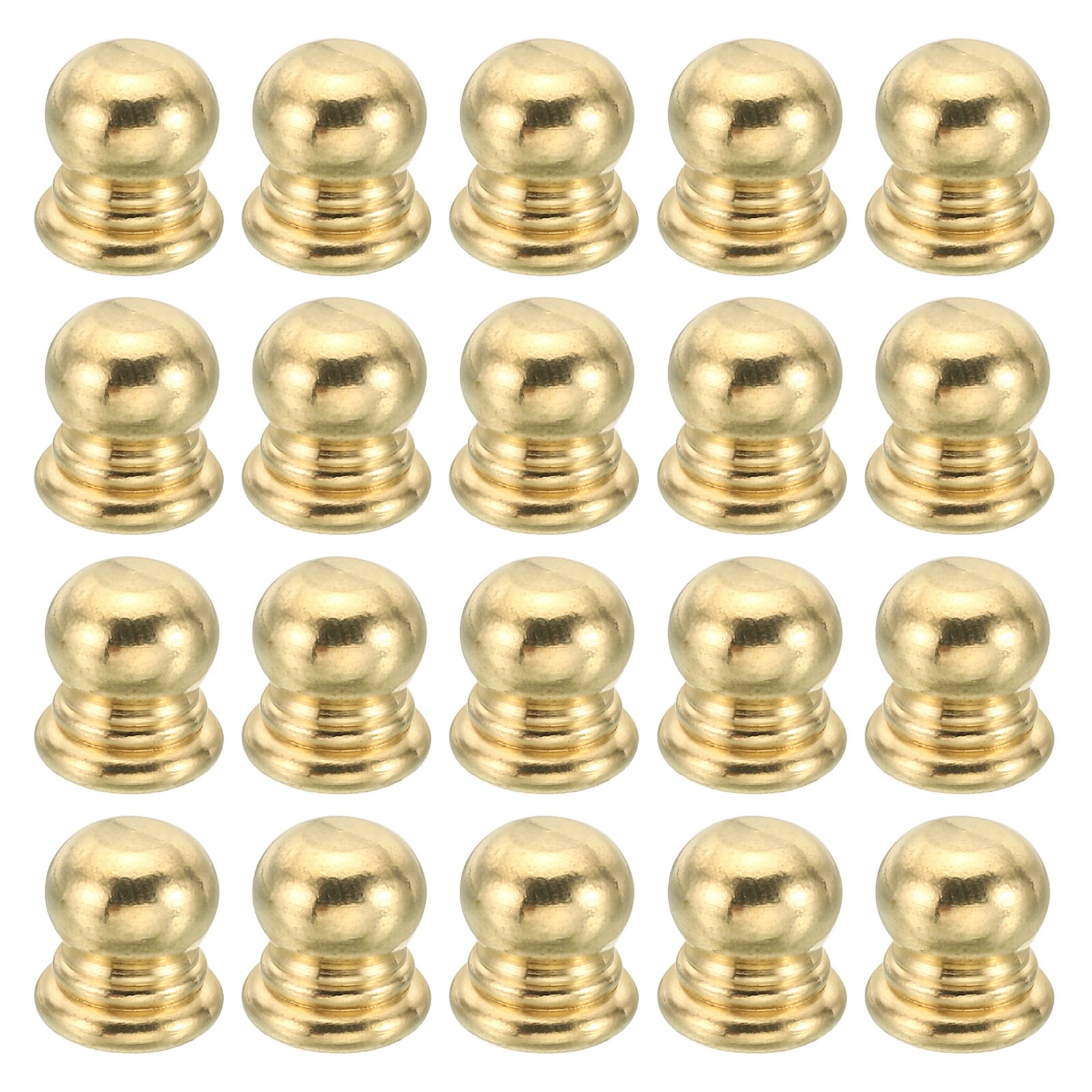 PATIKIL M5x0.8 Thread Brass Cap Nuts Knob, 20 Pack Lamp Finial Decoration Screw Caps Nut Handle Knob Decoration for Lighting Furniture Cabinet, 10mm