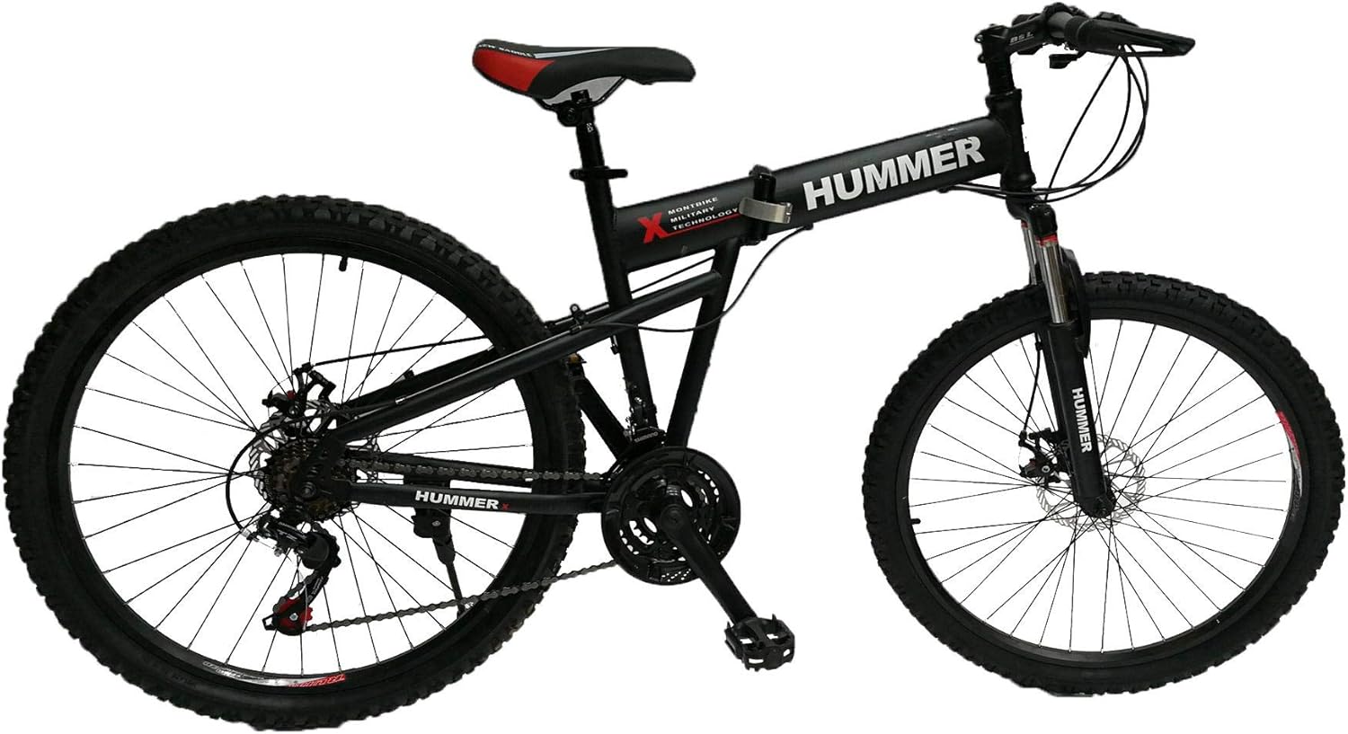 Hummer Mountain Bikes 26 inch 21 Speeds Suspension Folding Bicycles