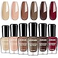 Morovan Brown Nail Polish Set: Fall Winter Nude Nail Polish Kit Regular Air Quick Dry Fingernail Polish Pack for Women Nail Art Design Gift Holiday Party