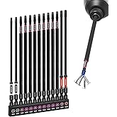 Geinxurn 13pcs 6” Double Impact #1#2#3 Square Screwdriver Bits Set,(PH1/PH2/PH3) Magnetic D2 Steel Long Extension Driver Bits