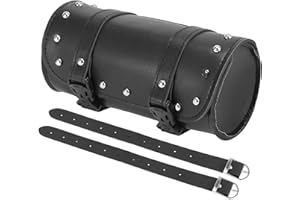 Motoforti Universal Motorcycle Fork Handlebar Tool Bag Cycling Storage Pouch Bag Waterproof Faux Leather Black