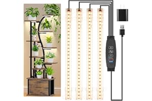 8.6 Inches LED Grow Light Strips, Grow Lamp for Indoor Plants Full Spectrum 3500K, 104 LEDs Plant Growth Light with 10 Dimmab