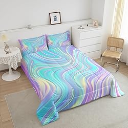 Pastel Rainbow Comforter Set with Pillowcases