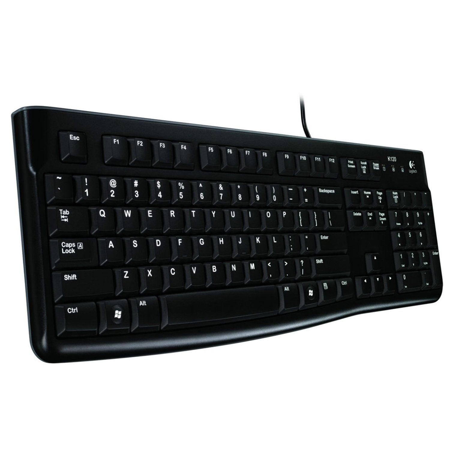 Logitech K120 Wired Keyboard for Windows, QWERTY Spanish Layout - Black