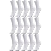 Duufin 15 Pairs Womens Socks Mid Calf Lightweight Casual Athletic Gym Workout Crew Socks for Women Size 5-9, 9-11