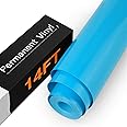 HTVRONT Light Blue Permanent Vinyl - 12" x 14 FT Blue Adhesive Vinyl Roll for Cricut, Silhouette, Cameo Cutters, Signs, Scrapbooking, Craft, Die Cutters (Glossy)