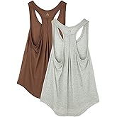 icyzone Workout Tank Tops for Women - Athletic Yoga Tops, Racerback Running Tank Top, Gym Exercise Shirts (Pack of 2)