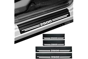 HONG HT Car Accessories Carbon Fiber Door Sill Scuff Plate Auto Door Entry Guard Scratch Shield for Dodge Ram 2500 2012-2024 Auto Accessories (2500, White)