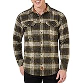Men's Long Sleeve Plaid Button Down Casual Flannel Shirt, for Men Soft 100% Cotton, Corduroy Cuffs