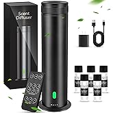 Waterless Scent Diffuser Starter Kit - Suitable for Home and Hotel Series Air Diffuser, 800 Square Inches of Coverage, 5 Kinds of Scented Essential Oils, Remote Control