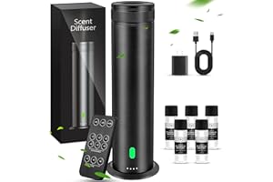 MRIYKIO Waterless Scent Diffuser Starter Kit - Suitable for Home and Hotel Series Air Diffuser, 800 Square Inches of Coverage, 5 Kinds of Scented Essential Oils, Remote Control