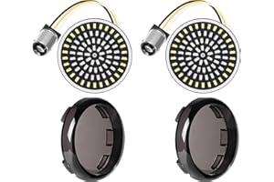 Benlari 2inch Front Turn Signals, 81 LEDs 1157 Turn Signals with 2 Smoked Lens Cover Fit for Harley Touring Street Glide Road Glide Road King Electra Glide Sportster Iron Dyna Softail 1986-2024