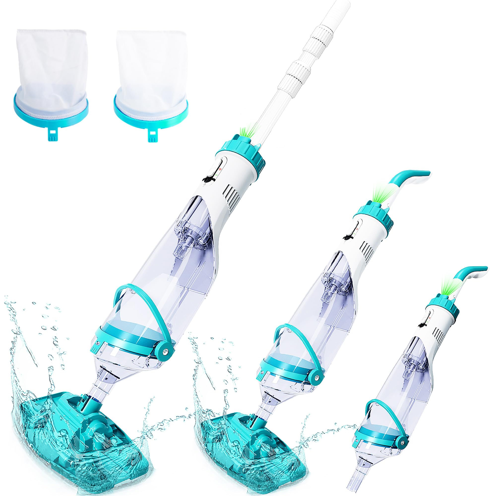 Photo 1 of (used, unkown parts) 2025Upgraded Cordless Pool Vacuum for Above Ground,LED Display&11.5" Wider Head,Handheld Pool Spa Vacuum Cleaner for Inground Pools Hot Tub,Rechargeable,up to 19.5 GPM for Leaves,Debris,Shallow Steps