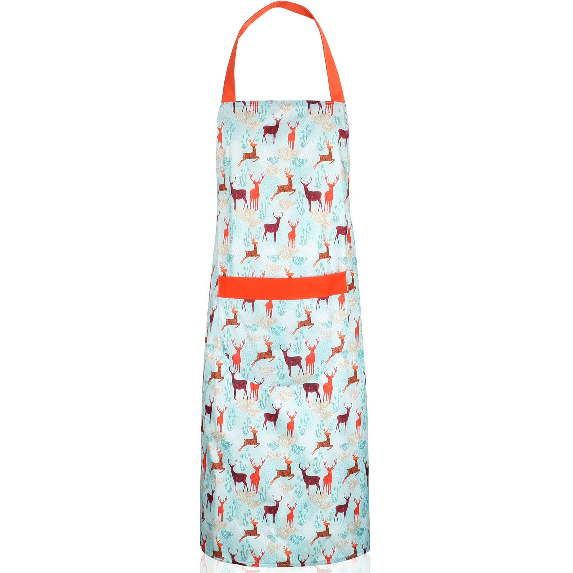 Zihuatailer Waterproof Apron for Women, Women's PVC Kitchen Apron for Cooking, Cleaning, Pinny Apron for Women with Pockets