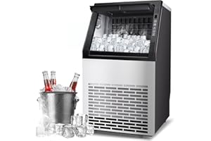 DollarDash Commercial Ice Maker Machine, 90lbs/24H Large Stainless Steel IceMakers with 22lbs Ice Storage Bin, Ideal for Restaurant, Bars, Home and Offices