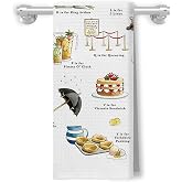 XUNLURY A Very English Alphabet Decorative Kitchen Towels - English Gifts for Bath &amp; Kitchen, 16x24 Inch