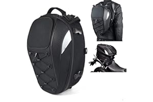 Shkalacar Motorcycle Tail Bag, Seat Bag, Dual Use Motorcycle Waterproof Helmet Bag for Motorbike - 30L-40L Tool Box Rear Seat