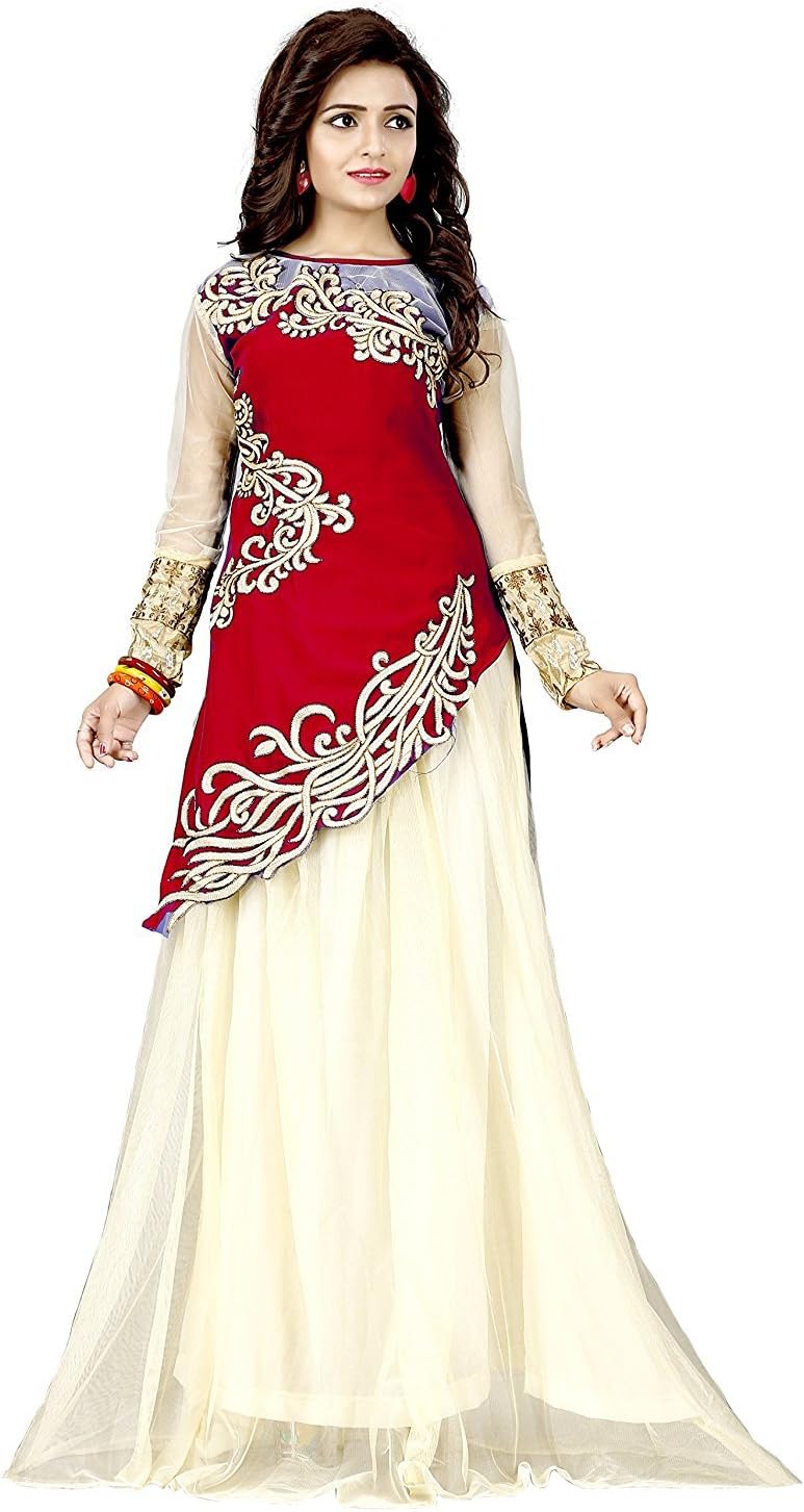 G Stuff Fashion Women Velvet semi-Stitched Lehenga Choli (TAA_Red_Zoya_2_Free Size)